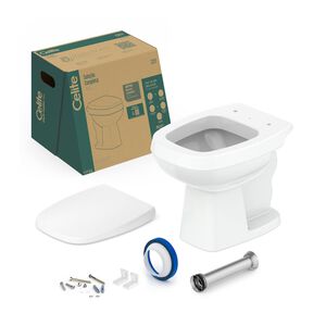 Conjunto Vaso Sanit&aacute;rio Convencional com Assento Softclose City Branco Celite